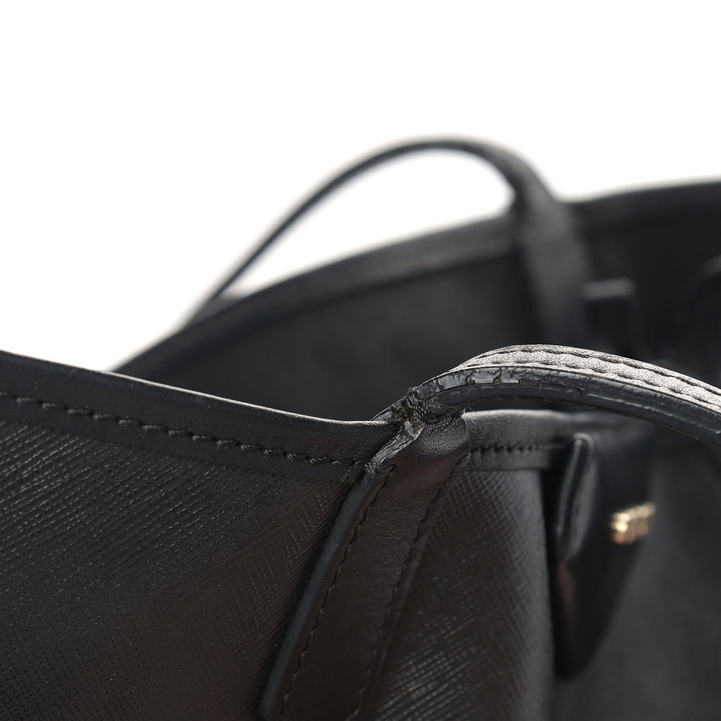 Textured Coated Canvas Madonna Print Large Antigona Tote Black