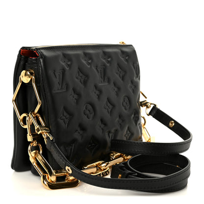 Louis Vuitton Lambskin Embossed Monogram Coussin BB Black 3 of 11