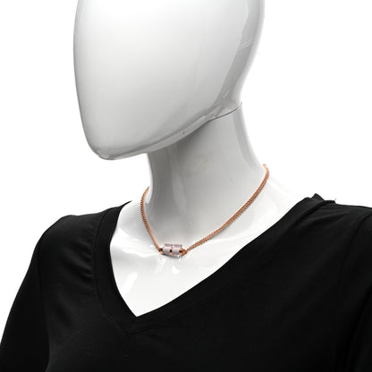 Hermes Swift Rose Gold Charniere Pendant Necklace Mauve Pale 2 of 6