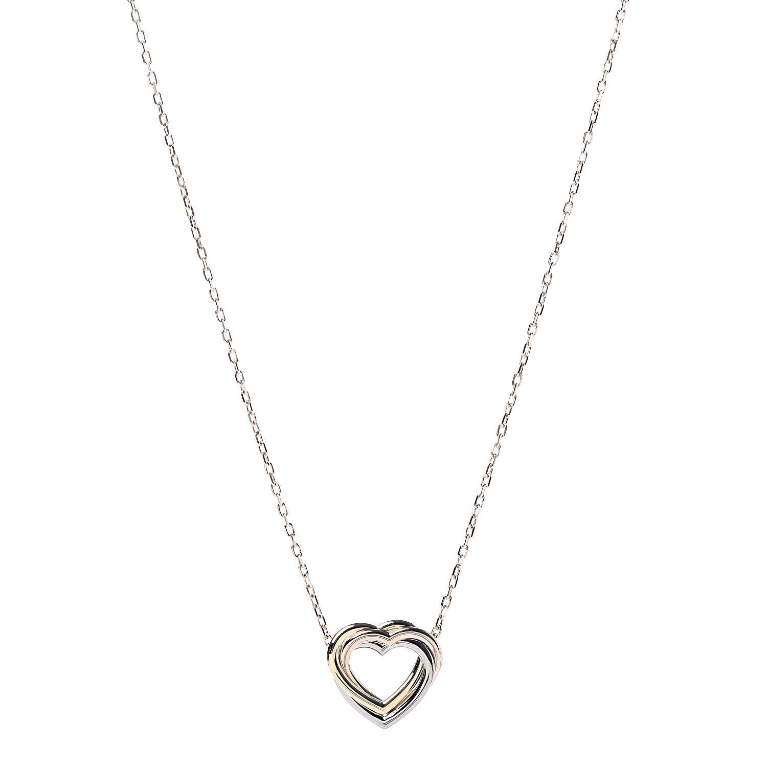 Cartier 18K Pink Yellow White Gold Trinity Heart Necklace 1 of 5