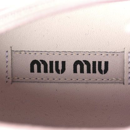 Miu Miu Gabardine Low Top Matelasse Sneakers 35.5 Alabastro 9 of 9
