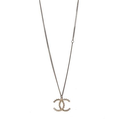 Chanel Crystal CC Pendant Necklace Gold 1 of 6