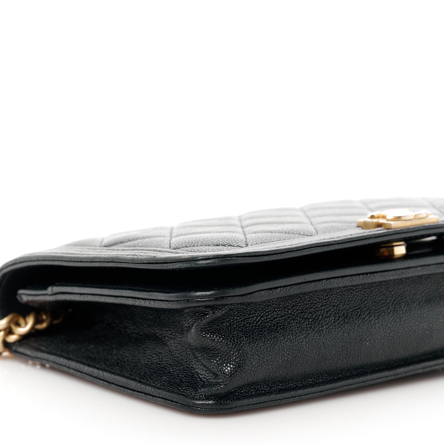 Caviar Quilted Boy Wallet On Chain WOC Black