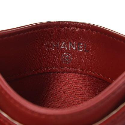 Chanel Lambskin Camellia Embossed Card Holder Red 6 of 9