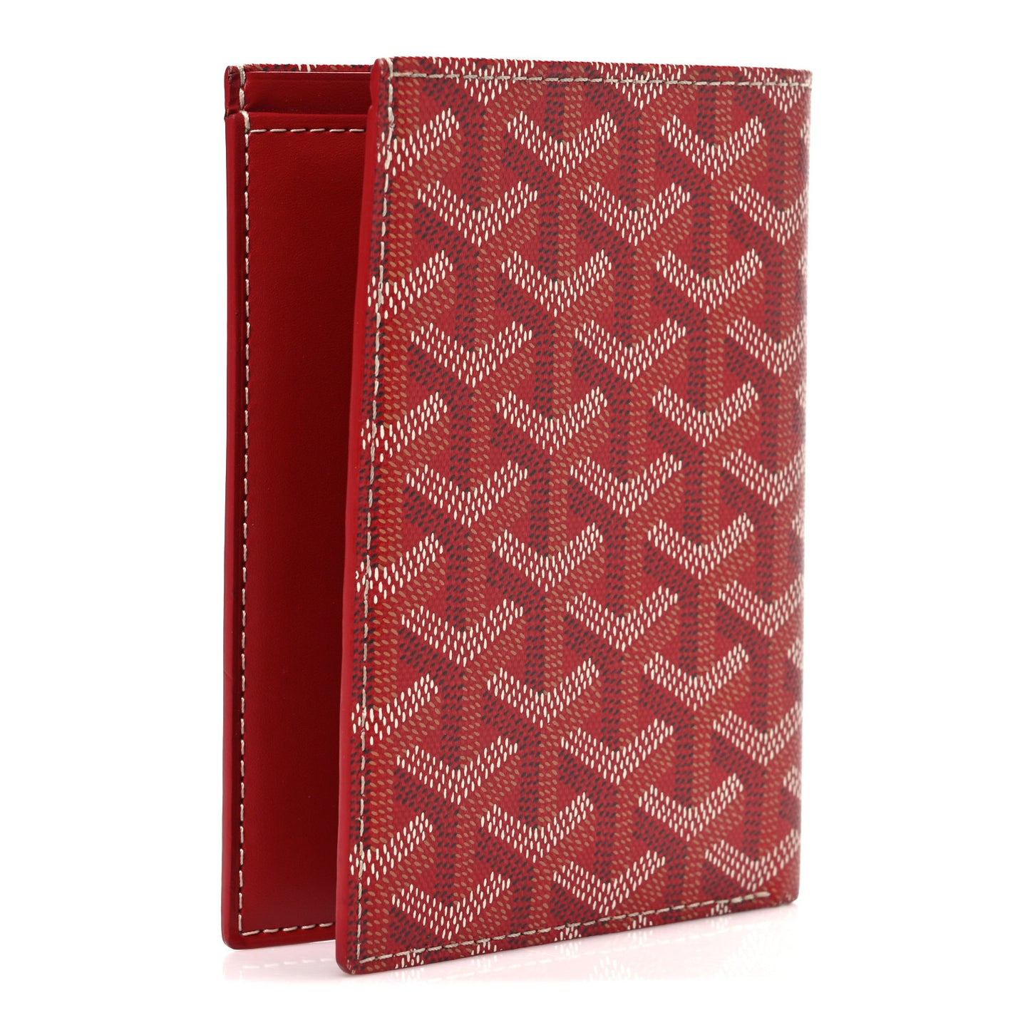 Goyardine Grenelle Passport Wallet Red