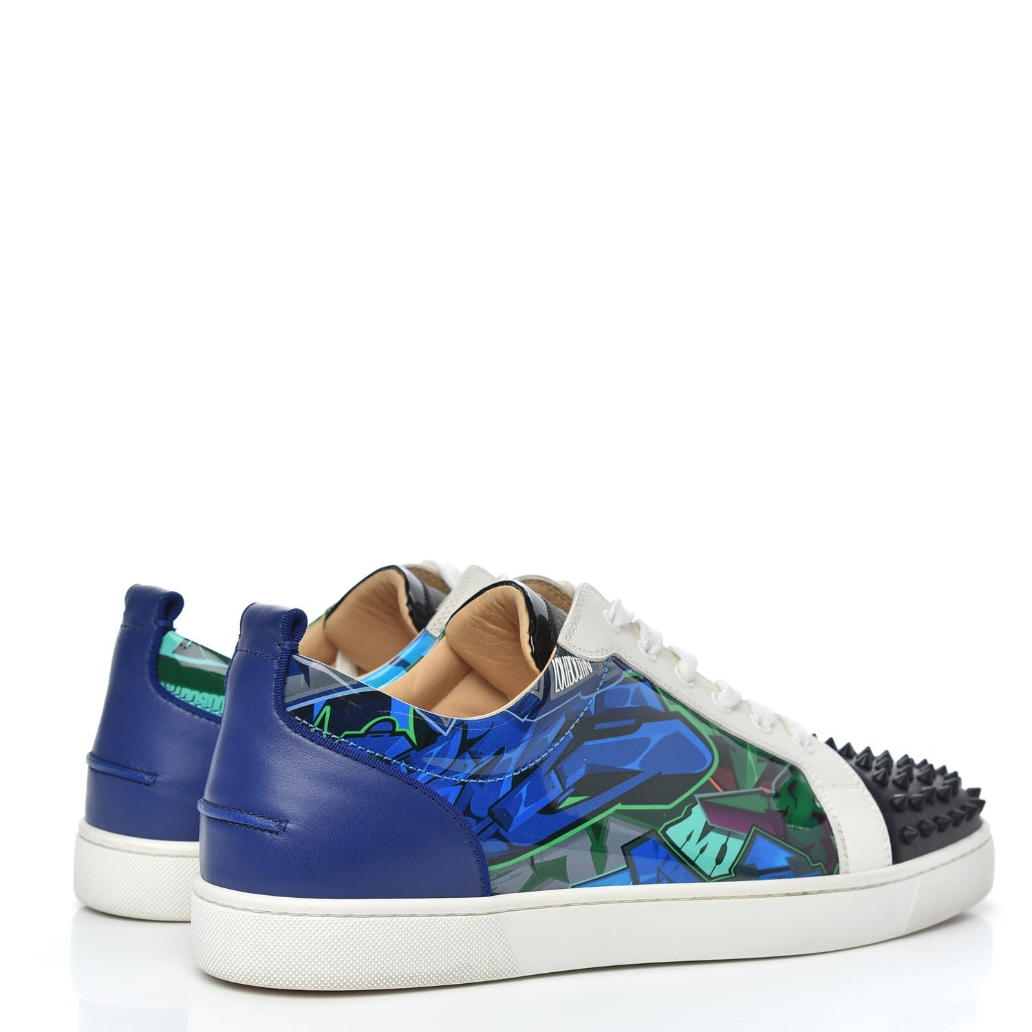Christian Louboutin Calfskin Patent Mens Louis Junior Spikes Orlato Flat Sneakers 46.5 Version Multi 4 of 9