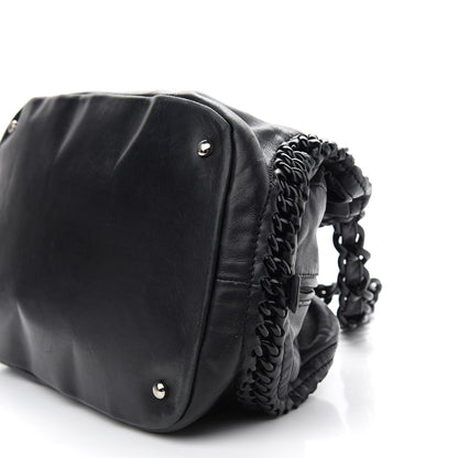 Chanel Calfskin Modern Chain Rhodoid Bowling Bag Black 9 of 10