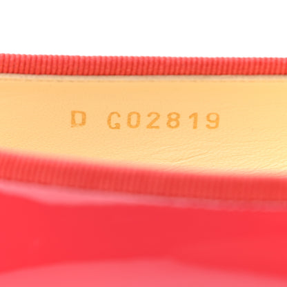 Chanel Patent Calfskin CC Cap Toe Ballerina Flats 37.5 Red 8 of 9