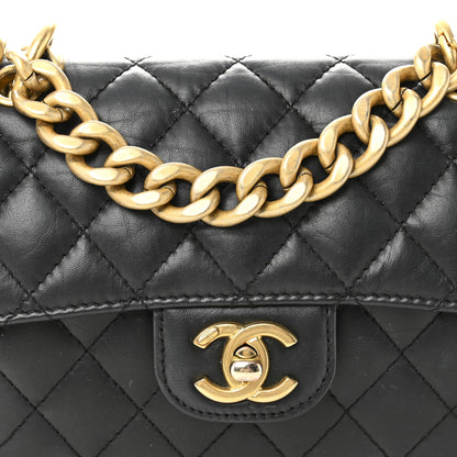 Chanel Aged Calfskin Quilted Double You Mini Flap Black 8 of 10