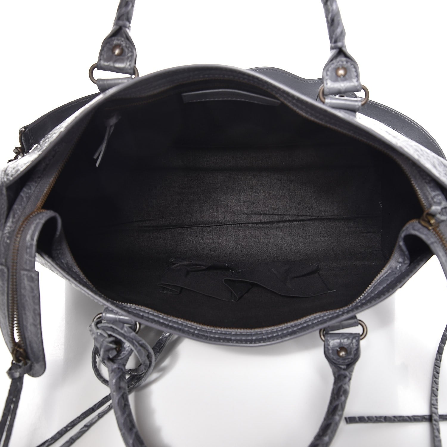 Balenciaga Calfskin Crocodile Embossed Classic Hardware City Gris Beton 6 of 8