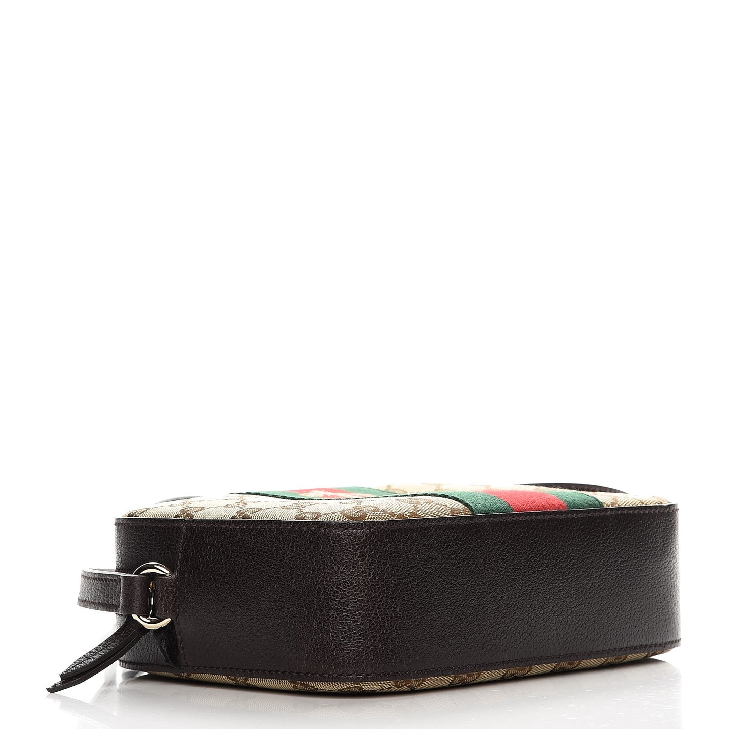 GG Supreme Monogram Web Small Webby Bee Shoulder Bag Dark Brown