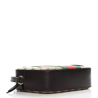 Gucci GG Supreme Monogram Web Small Webby Bee Shoulder Bag Dark Brown 4 of 9