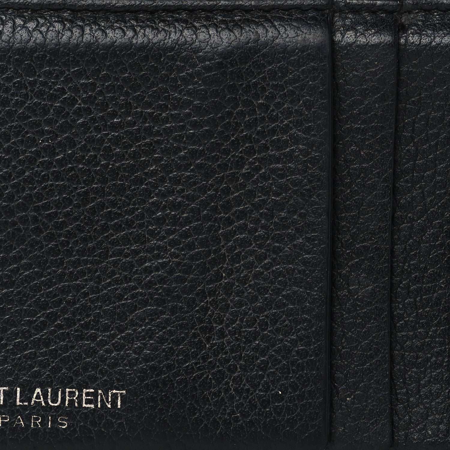 Saint Laurent Grained Calfskin 5 Fragments Zip Pouch Card Holder Black 6 of 7