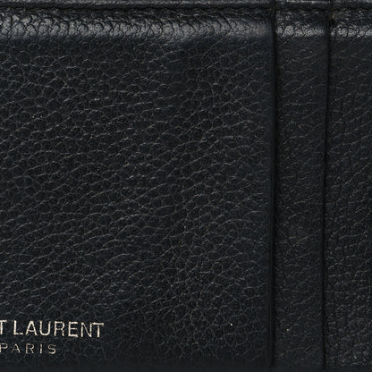 Saint Laurent Grained Calfskin 5 Fragments Zip Pouch Card Holder Black 6 of 7