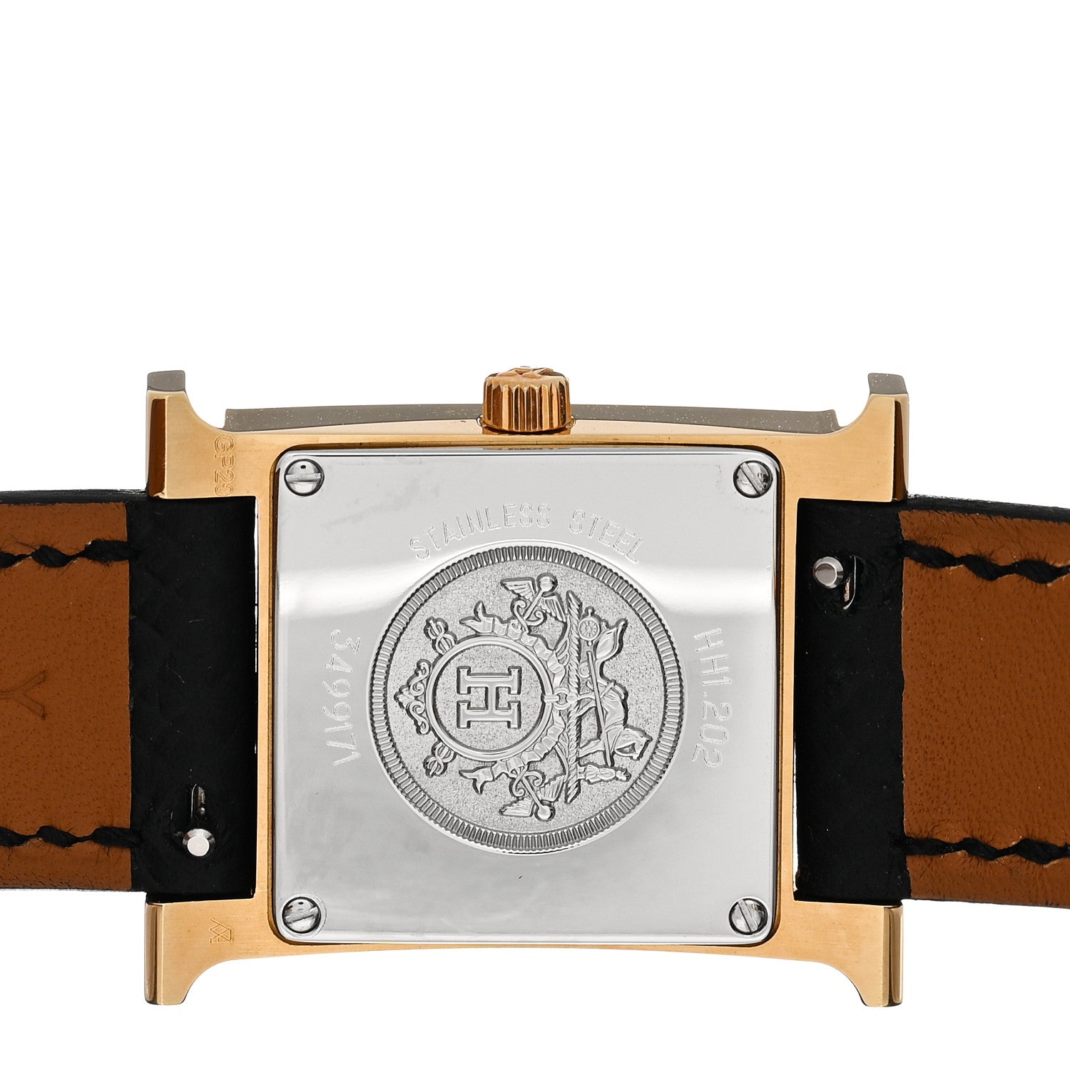 Hermes Stainless Steel Epsom Diamond Mother of Pearl 21mm Heure H Hour Quartz Watch Noir 4 of 5