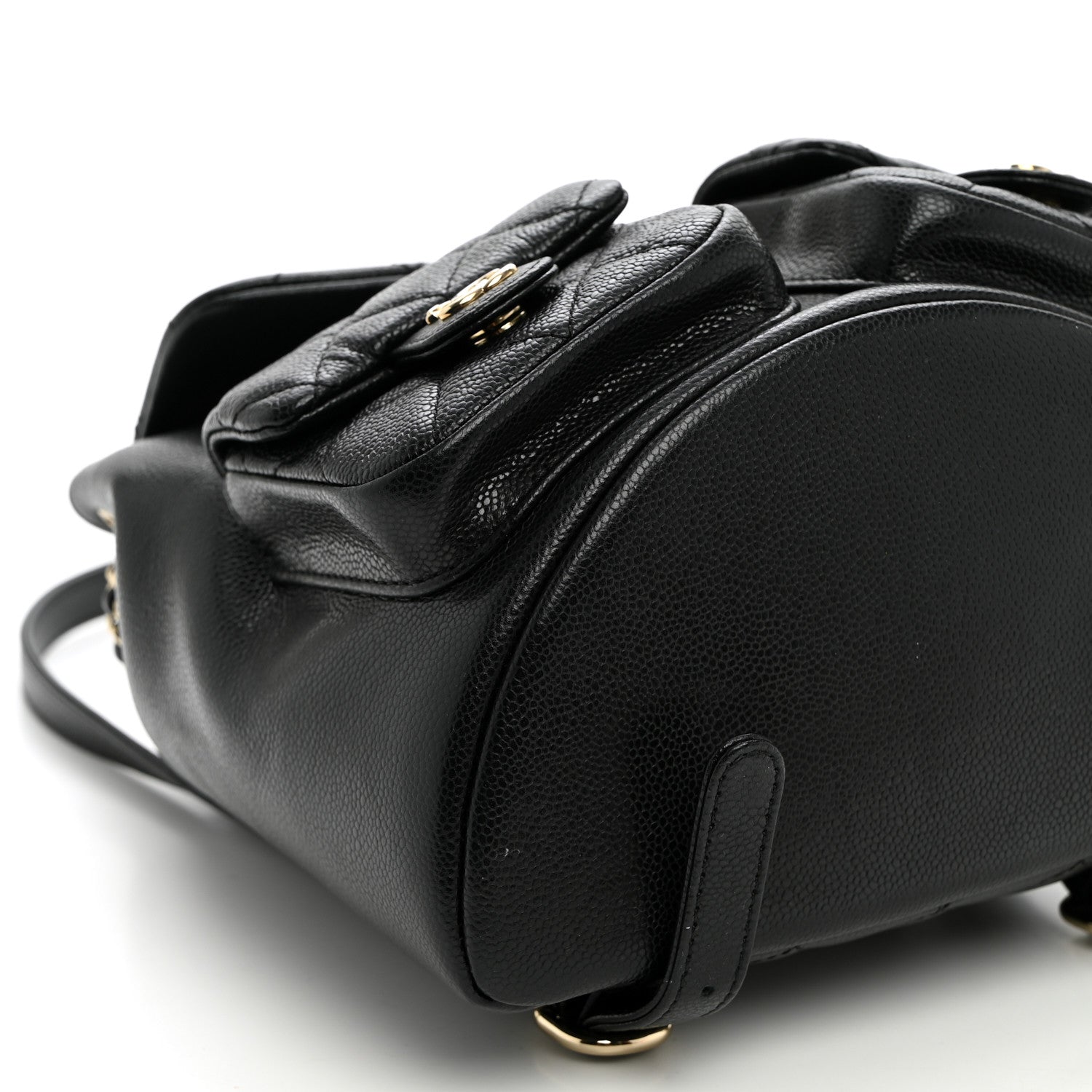 Chanel Shiny Caviar Quilted Small Duma Pockets Drawstring Backpack Black 8 of 9