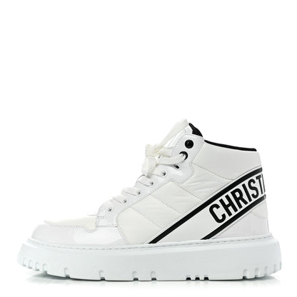 Christian Dior Nylon Fabric Womens D-Player High Top Sneakers 40 White Black 1 of 9