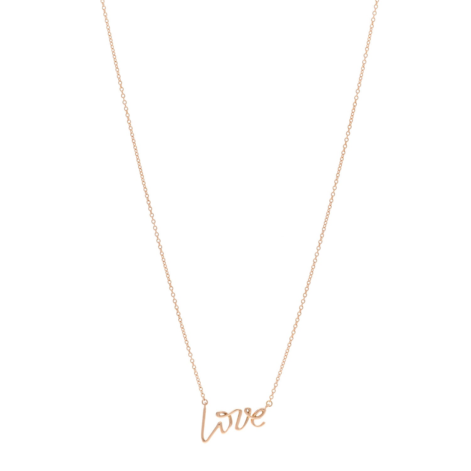 Tiffany 18K Rose Gold Paloma's Graffiti Love Pendant Necklace 1 of 4