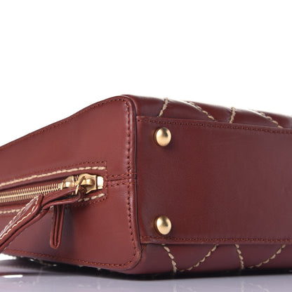 Chanel Calfskin Contrast Stitch Small Surpique Bowler Brown 7 of 8
