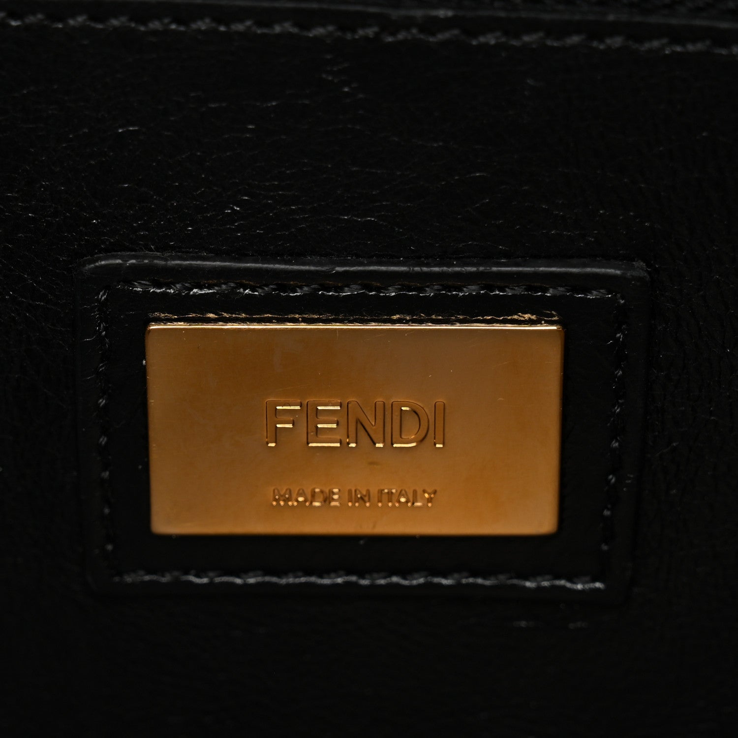 Fendi Agnello Old Shine Medium Peekaboo Iconic Satchel Black 7 of 10