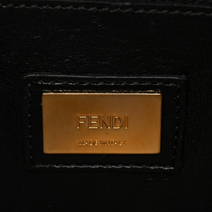 Fendi Agnello Old Shine Medium Peekaboo Iconic Satchel Black 7 of 10