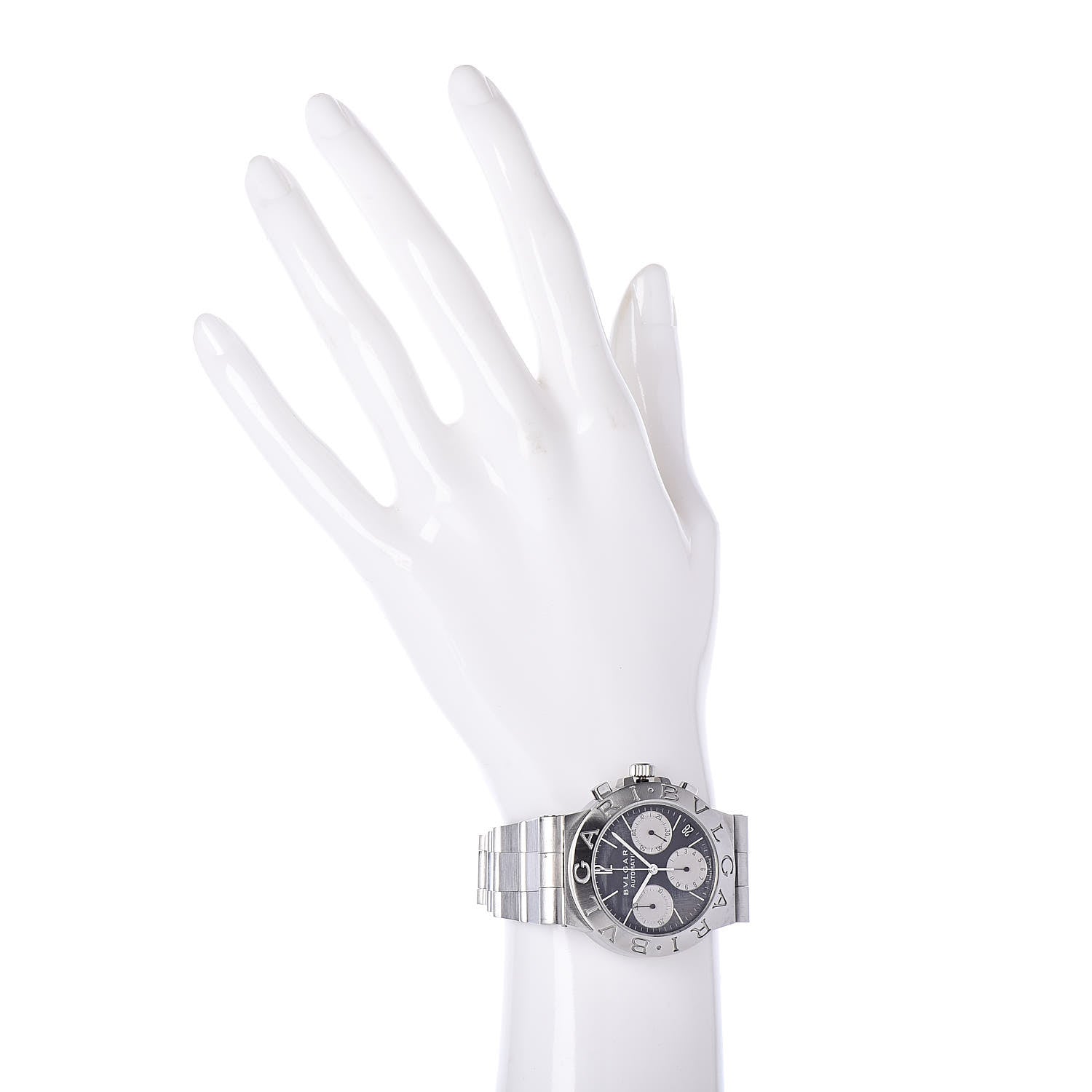Bulgari Stainless Steel 35mm Diagono Chronograph Automatic Watch Black 2 of 6