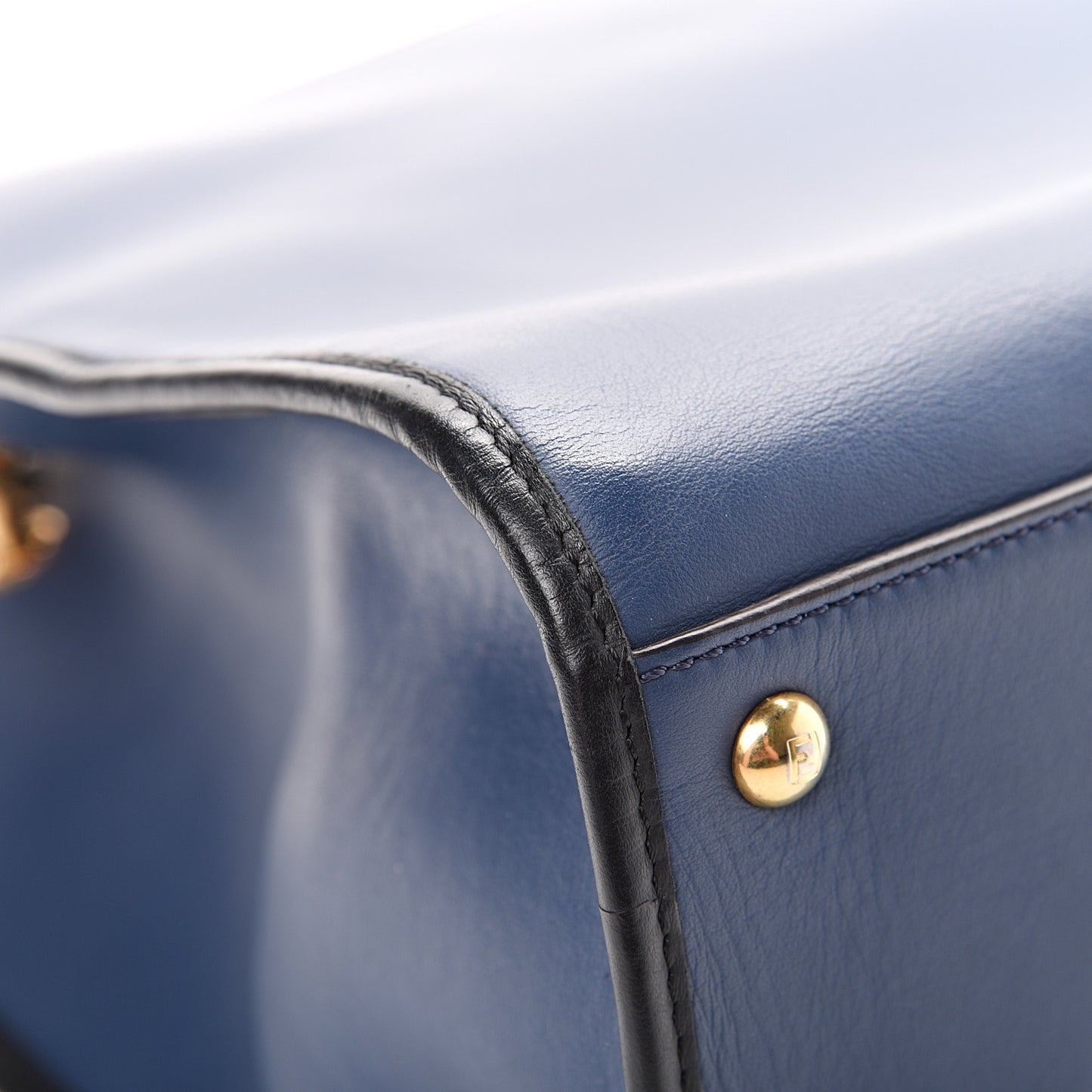 Vitello Century Opaco F is Fendi Bi-Color Regular Runaway Satchel Blu Scuro