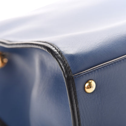 Fendi Vitello Century Opaco F is Fendi Bi-Color Regular Runaway Satchel Blu Scuro 11 of 13