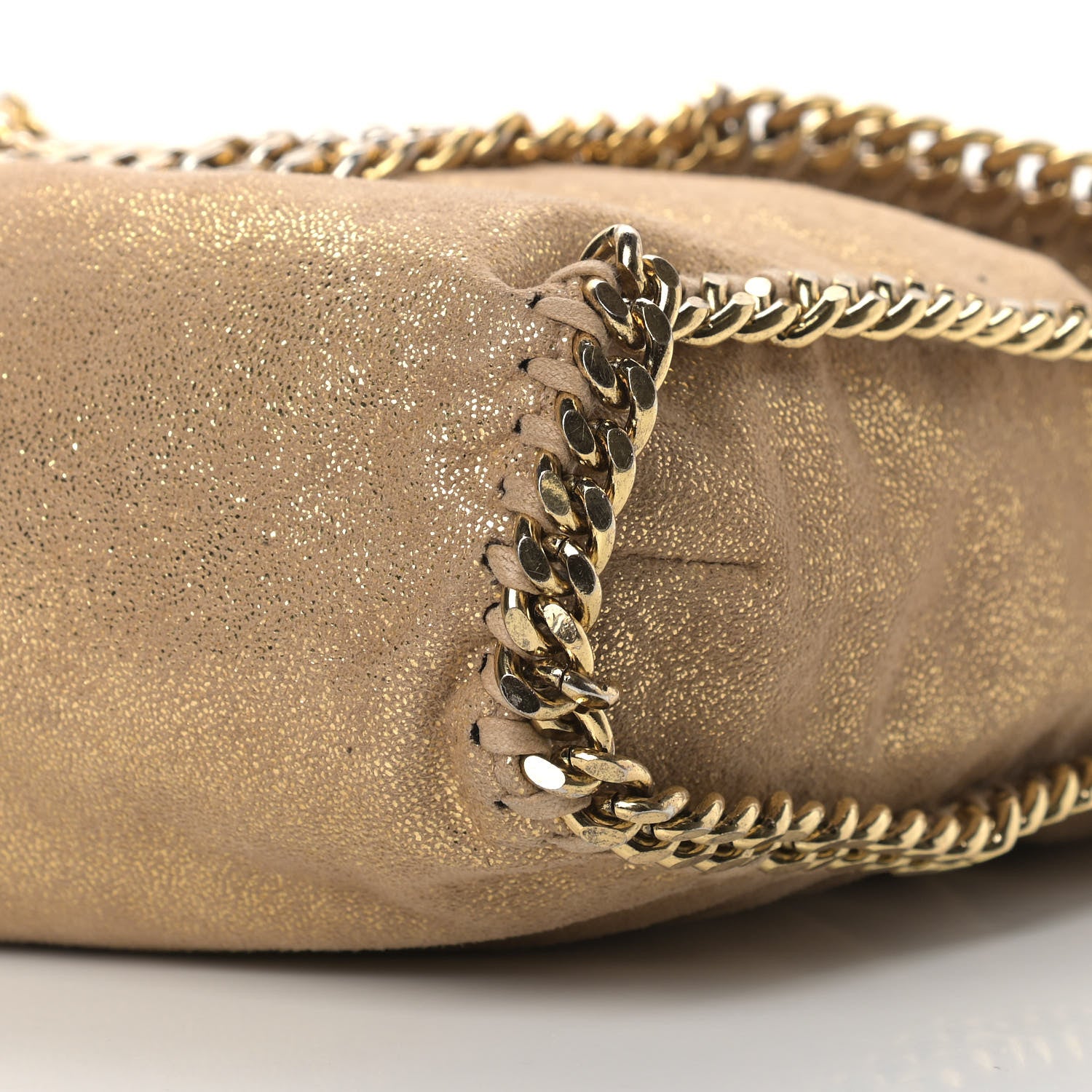 Stella McCartney Metallic Shaggy Deer Falabella Fold Over Tote Gold 7 of 9