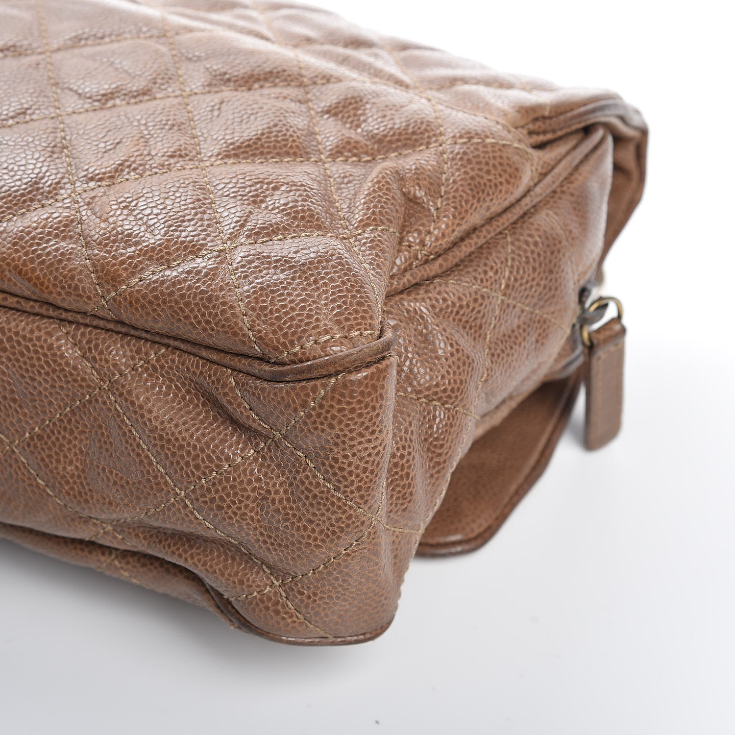 Chanel Crumpled Caviar Quilted Large Shiva Flap Beige 15 of 15