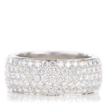 Cartier 18K White Gold Diamond 5 Row Half Paved Band Ring 56 7.5 1 of 4