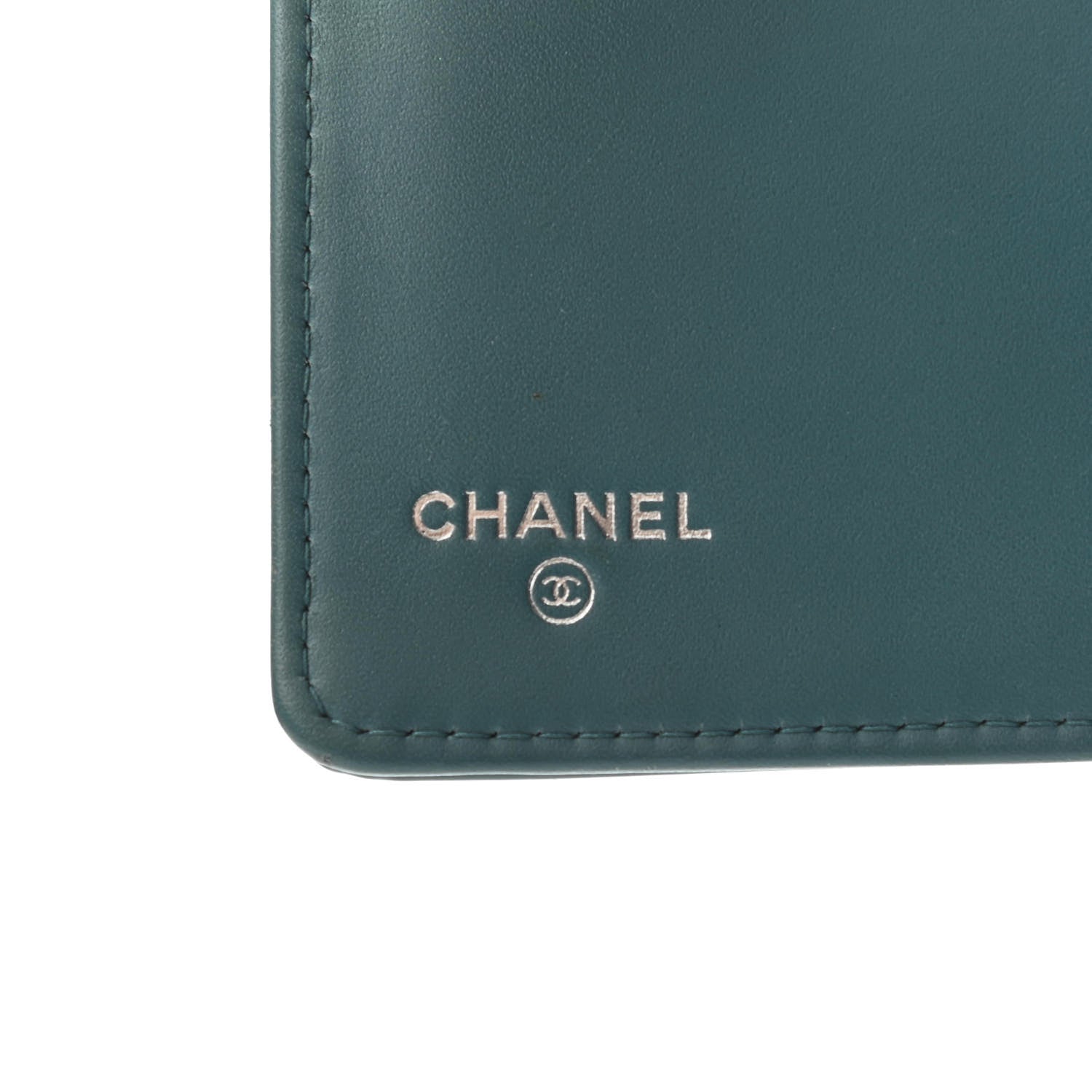 Chanel Patent Quilted Plexiglass Boy Yen Wallet Turquoise 6 of 8