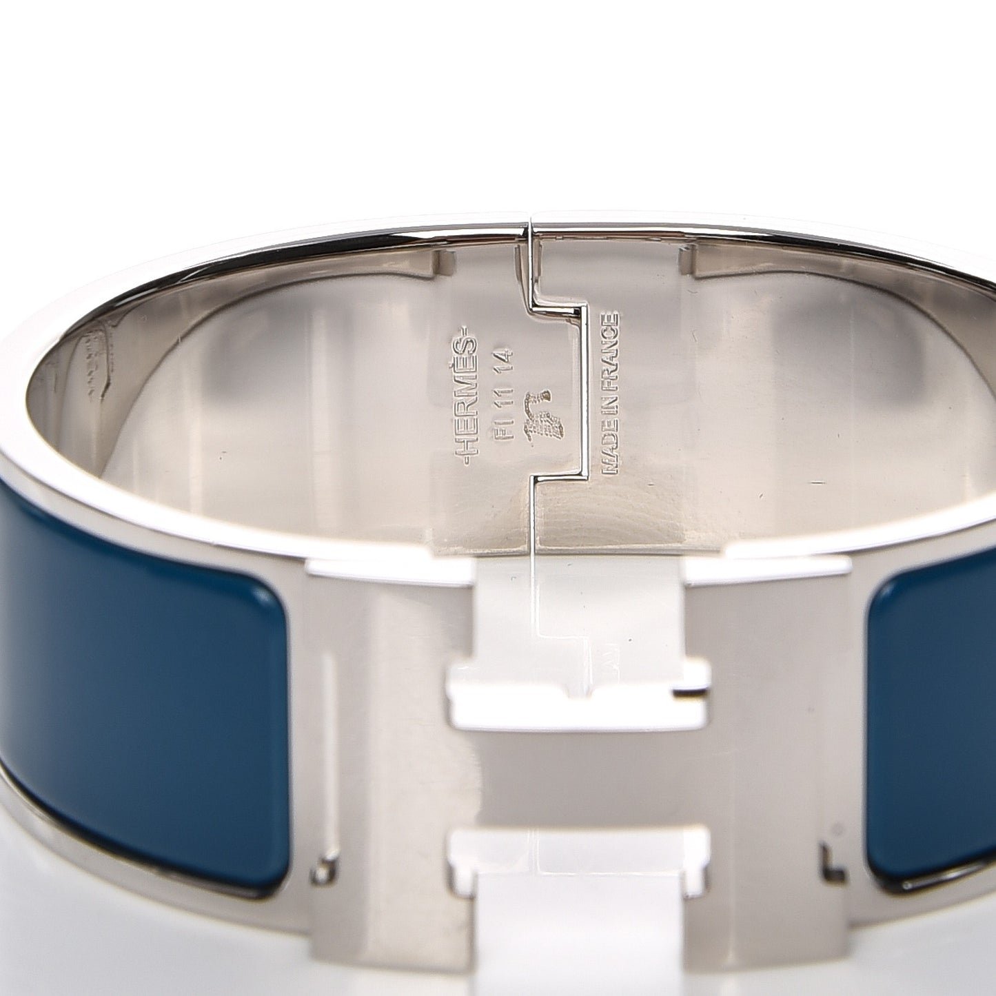 Enamel Wide Clic Clac H Bracelet PM Bleu Profond