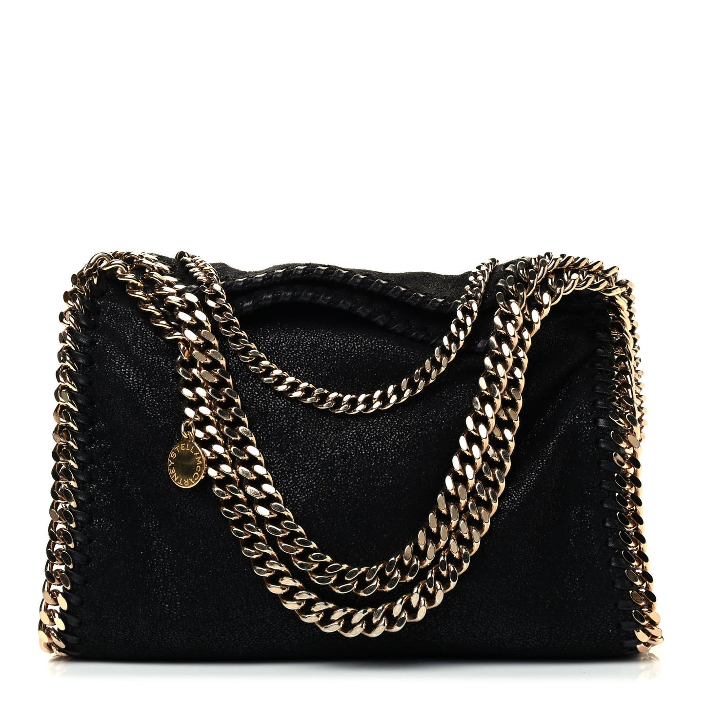 Shaggy Deer Mini Falabella Fold Over Tote Black