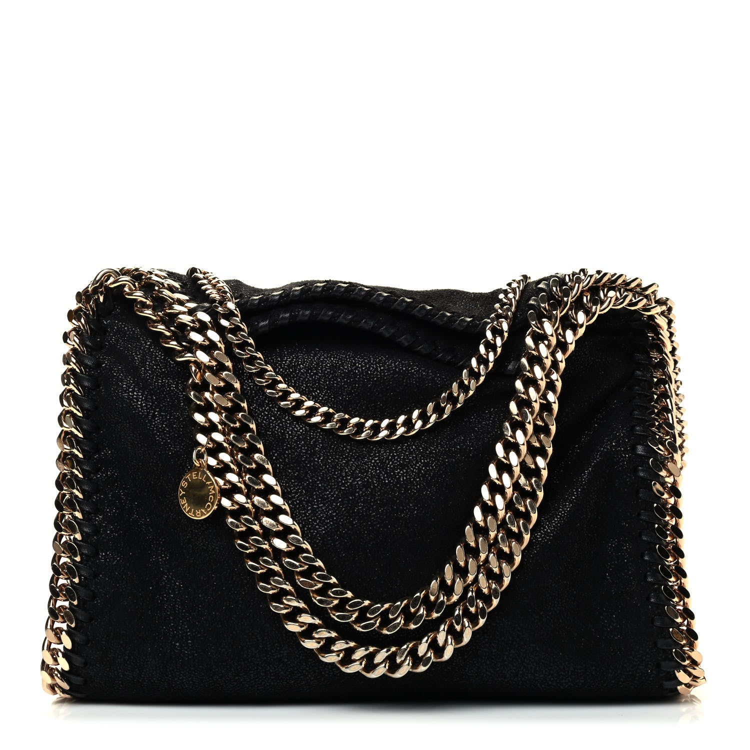 Stella McCartney Shaggy Deer Mini Falabella Fold Over Tote Black 1 of 4