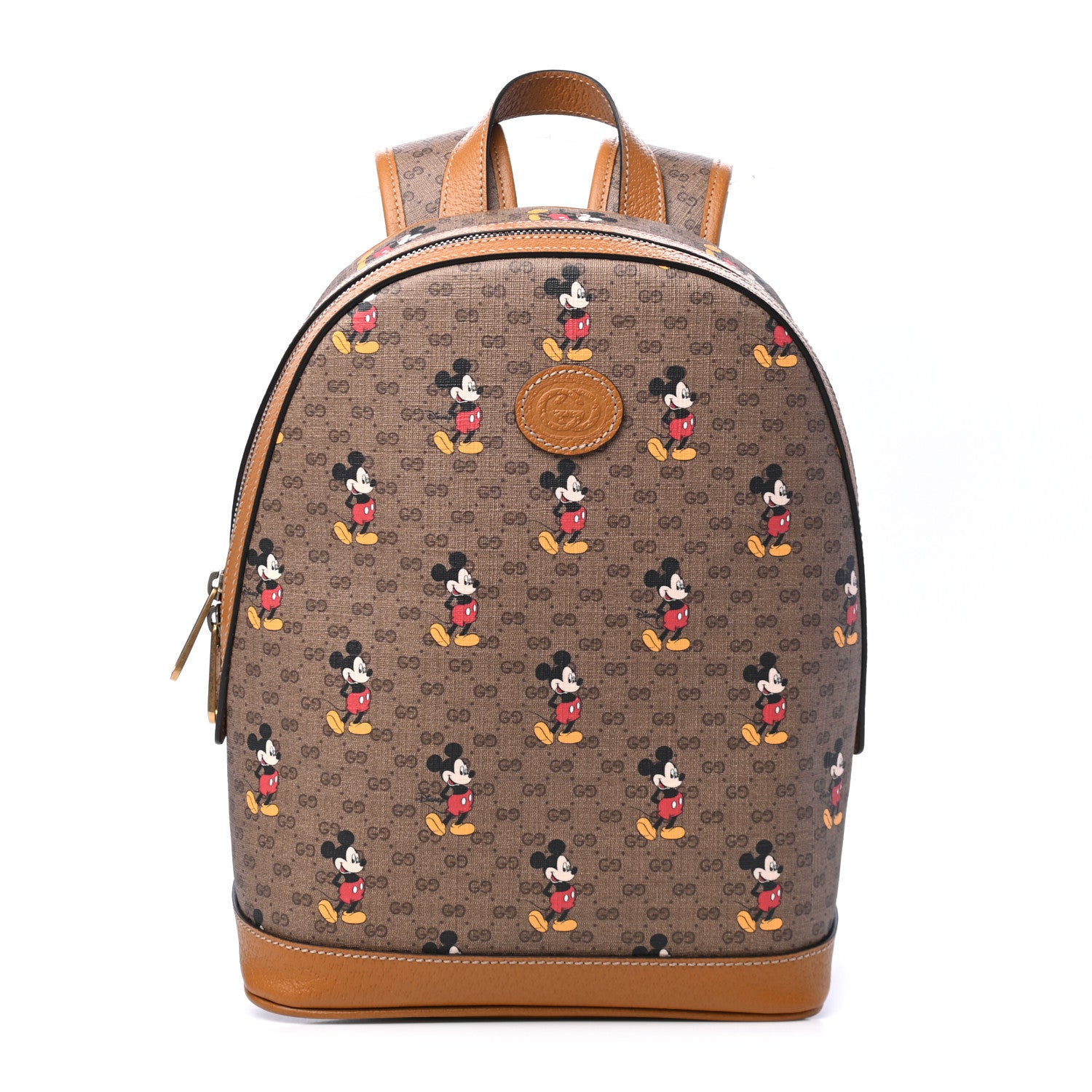 Gucci X DISNEY Mini Vintage GG Supreme Monogram Mickey Mouse Small Dome Backpack Beige Vintage Sun Oil 1 of 6
