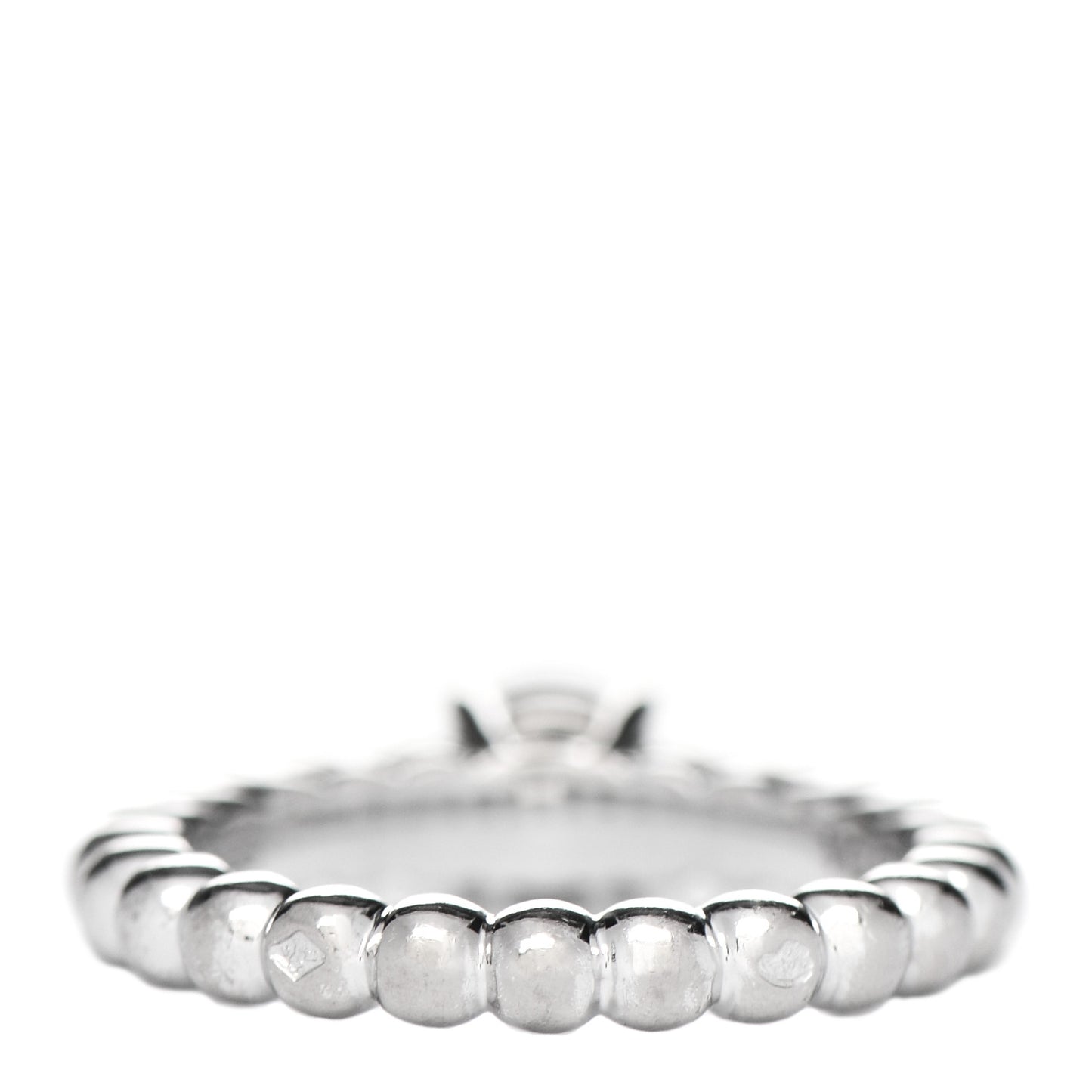 18K White Gold Diamond .53ct Perlee Solitaire Engagement Ring 49 4.75