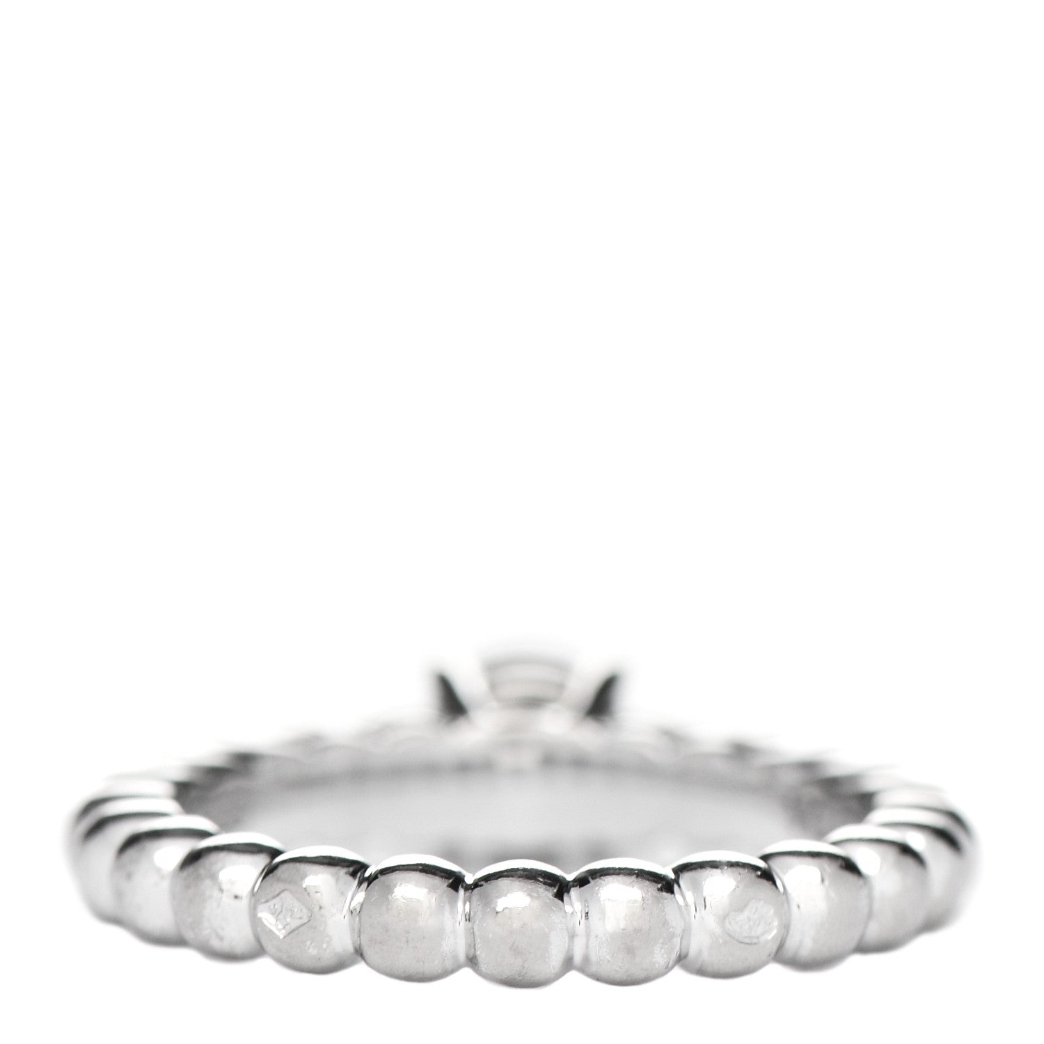 Van Cleef & Arpels 18K White Gold Diamond .53ct Perlee Solitaire Engagement Ring 49 4.75 3 of 7
