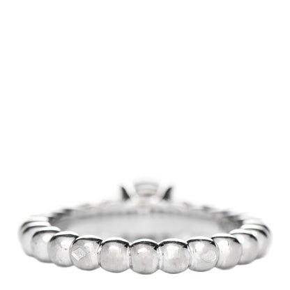 Van Cleef & Arpels 18K White Gold Diamond .53ct Perlee Solitaire Engagement Ring 49 4.75 3 of 7