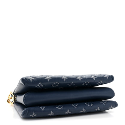Louis Vuitton Lambskin Embossed Monogram Coussin PM Denim Blue 4 of 14