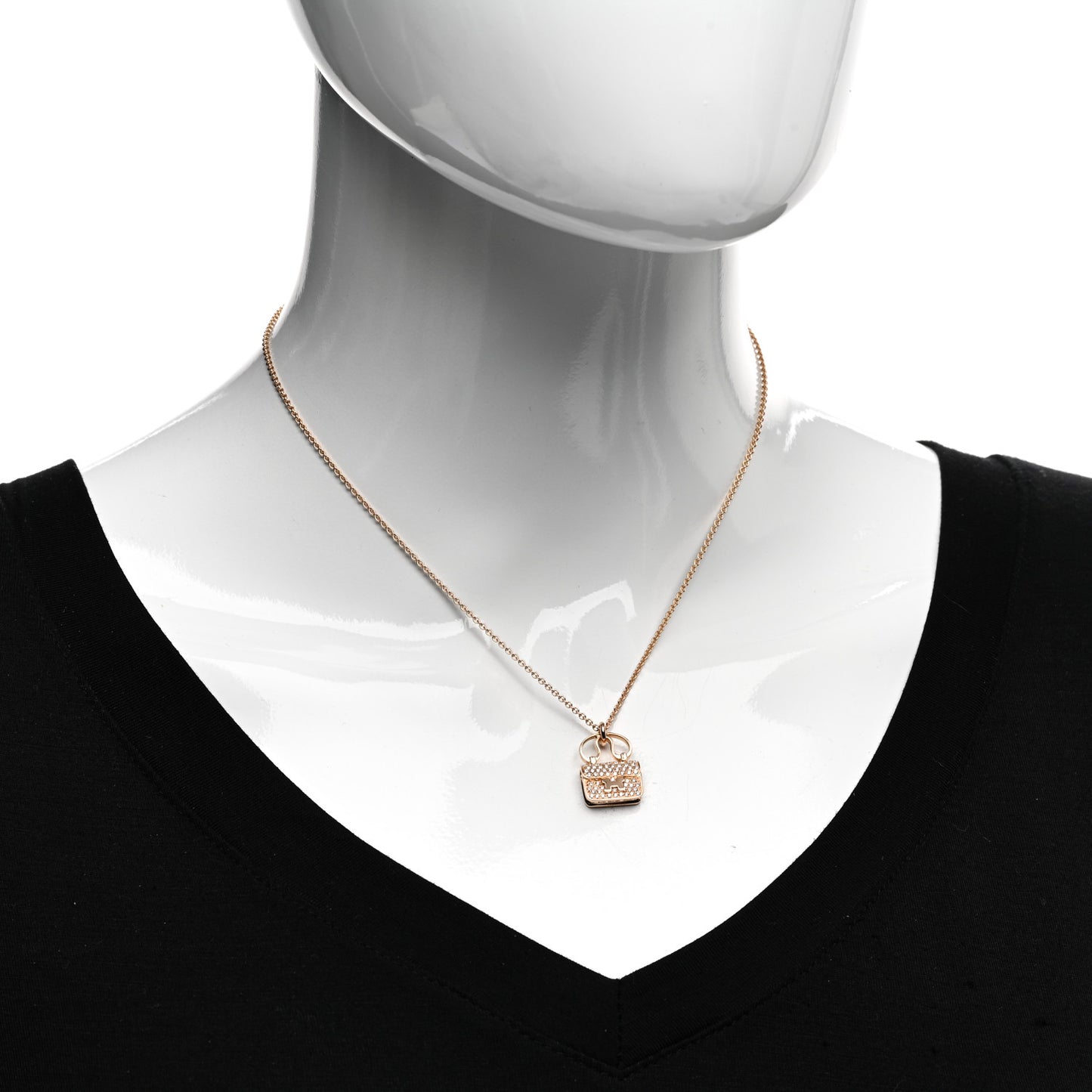 18K Rose Gold Diamond Constance Amulette Pendant Necklace