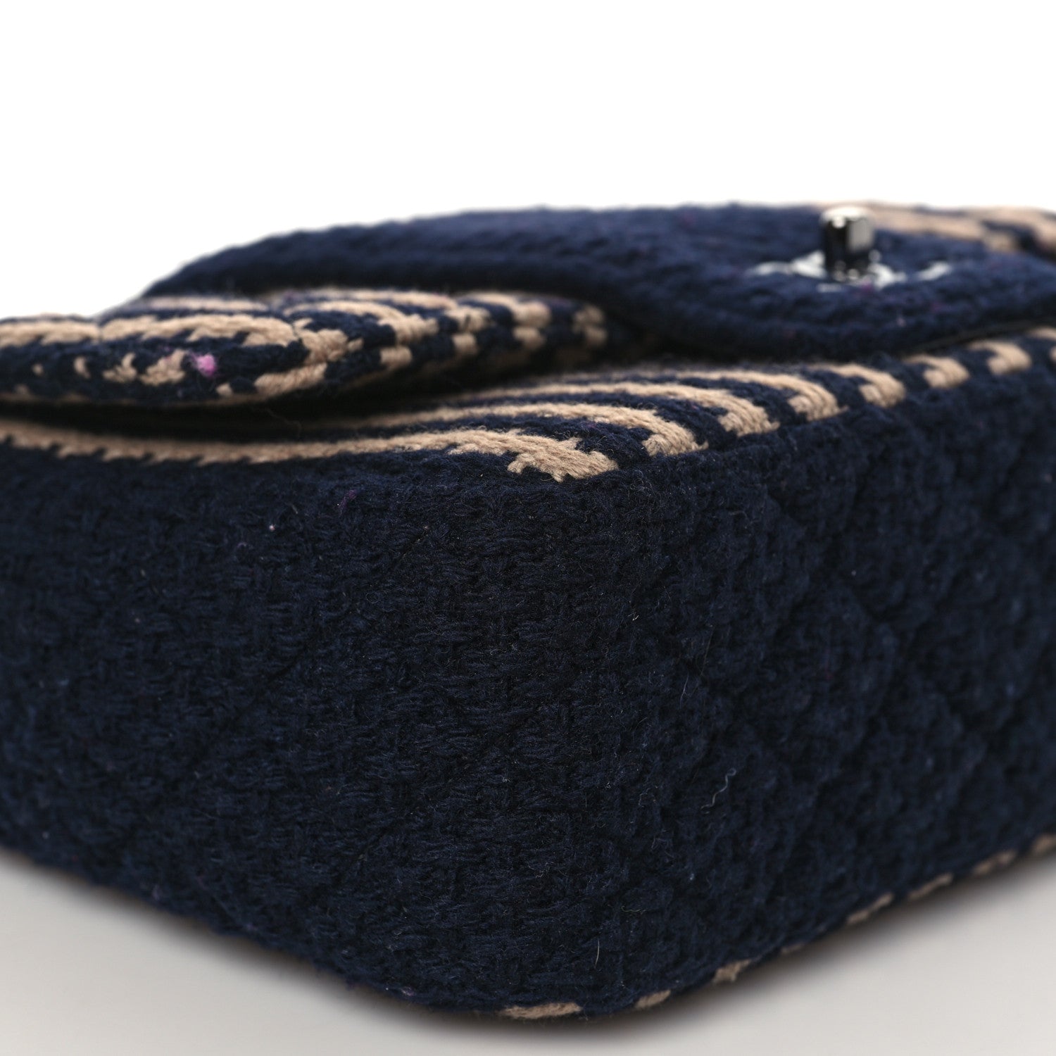 Chanel Tweed Small Elementary Chic Flap Blue Beige 7 of 8