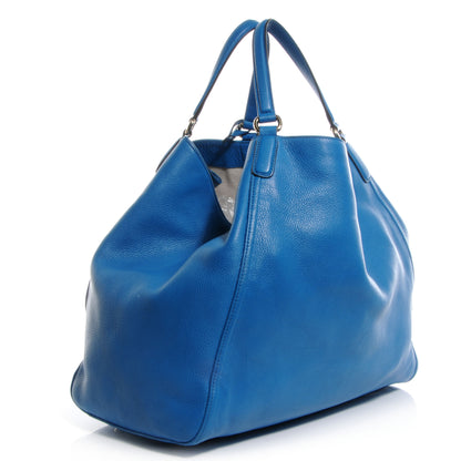 Gucci Pebbled Calfskin Large Soho Shoulder Bag Riviera Blue 3 of 7