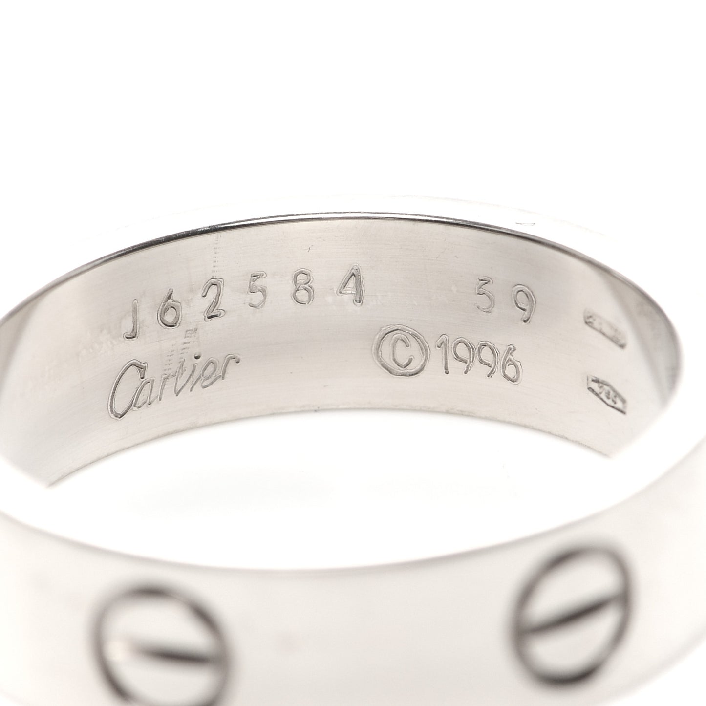 18K White Gold 6mm LOVE Ring 59 8.75