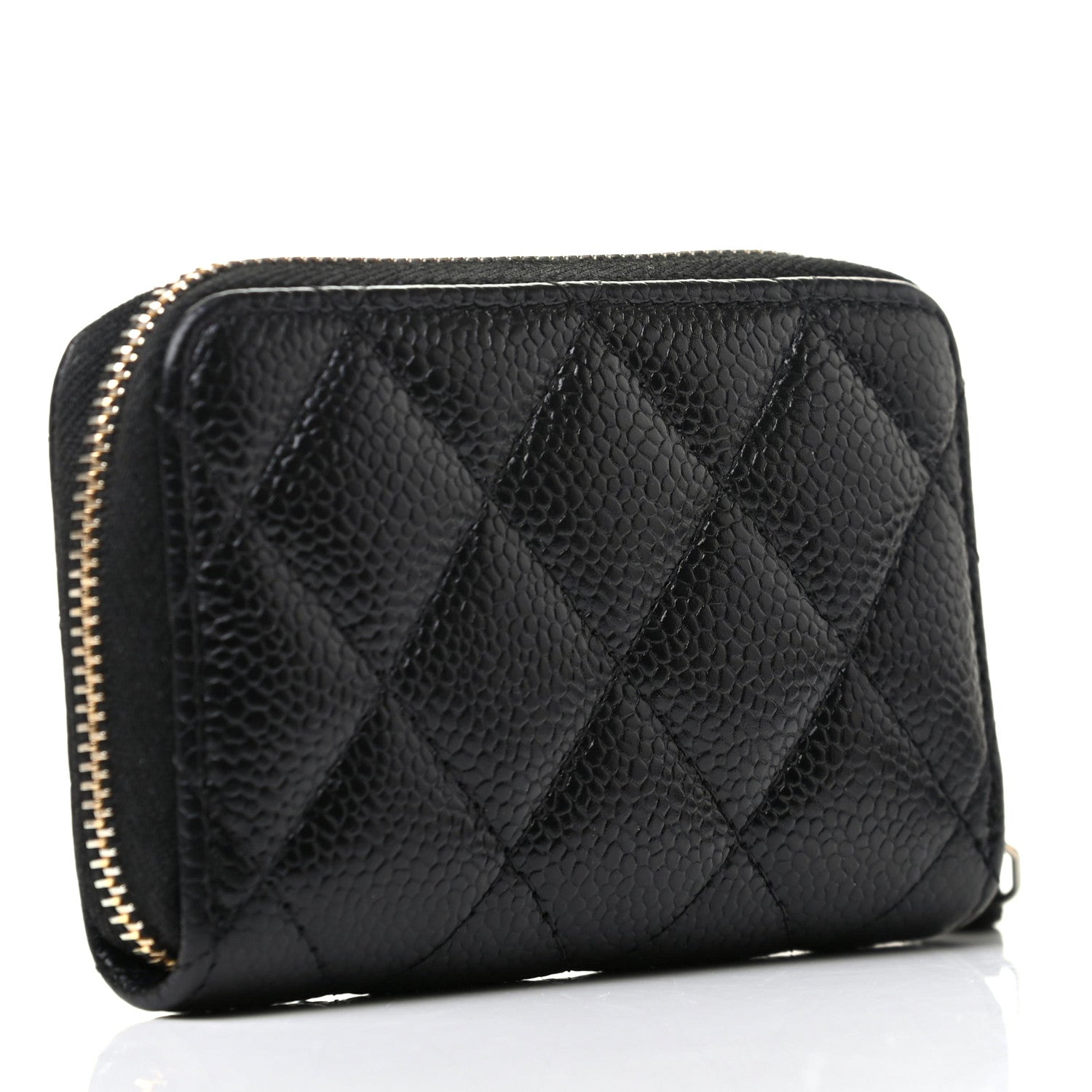 Chanel Caviar Quilted Zip Card Holder Black 3 of 8