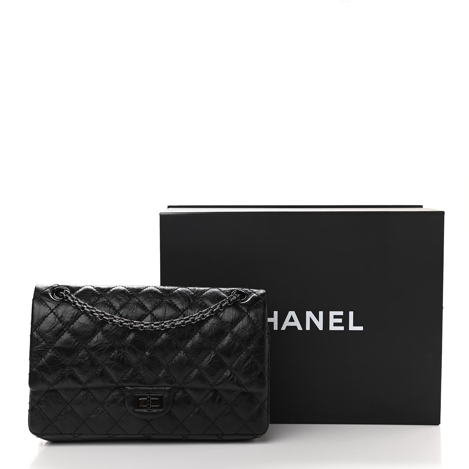 Chanel Aged Calfskin Quilted 2.55 Reissue 226 Flap So Black 11 of 11