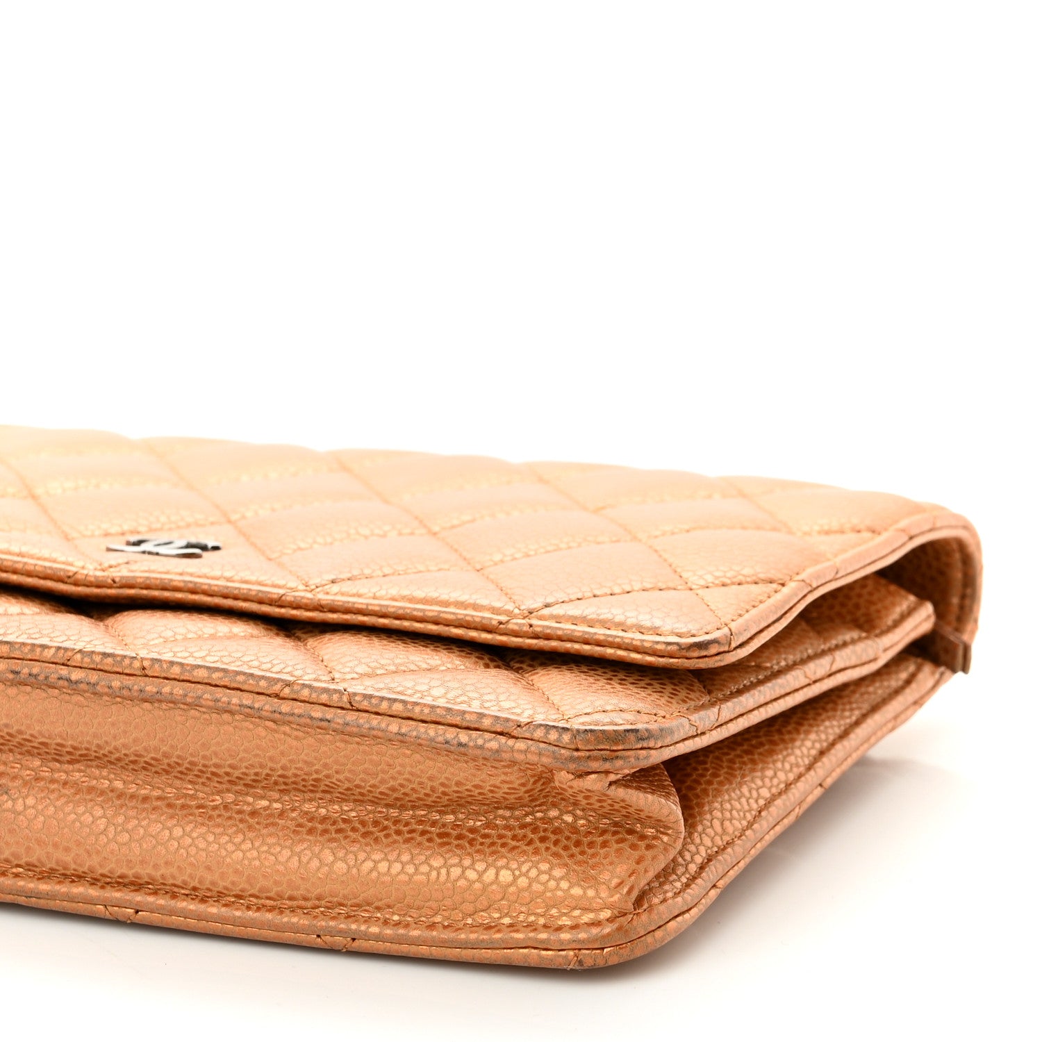 Chanel Metallic Caviar Quilted Wallet On Chain WOC Copper 11 of 12