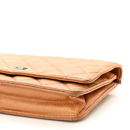 Chanel Metallic Caviar Quilted Wallet On Chain WOC Copper 11 of 12