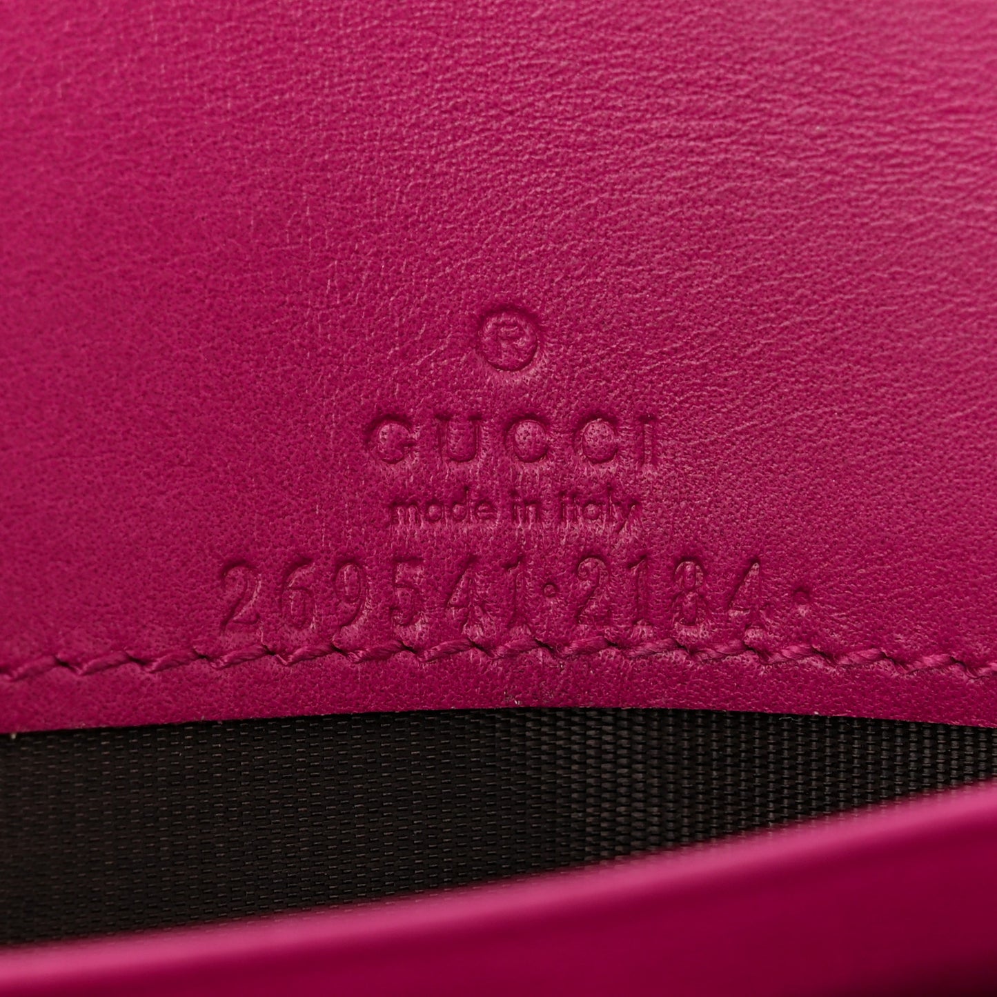 Soft Microguccissima Dice Chain Wallet Bright Bouganville