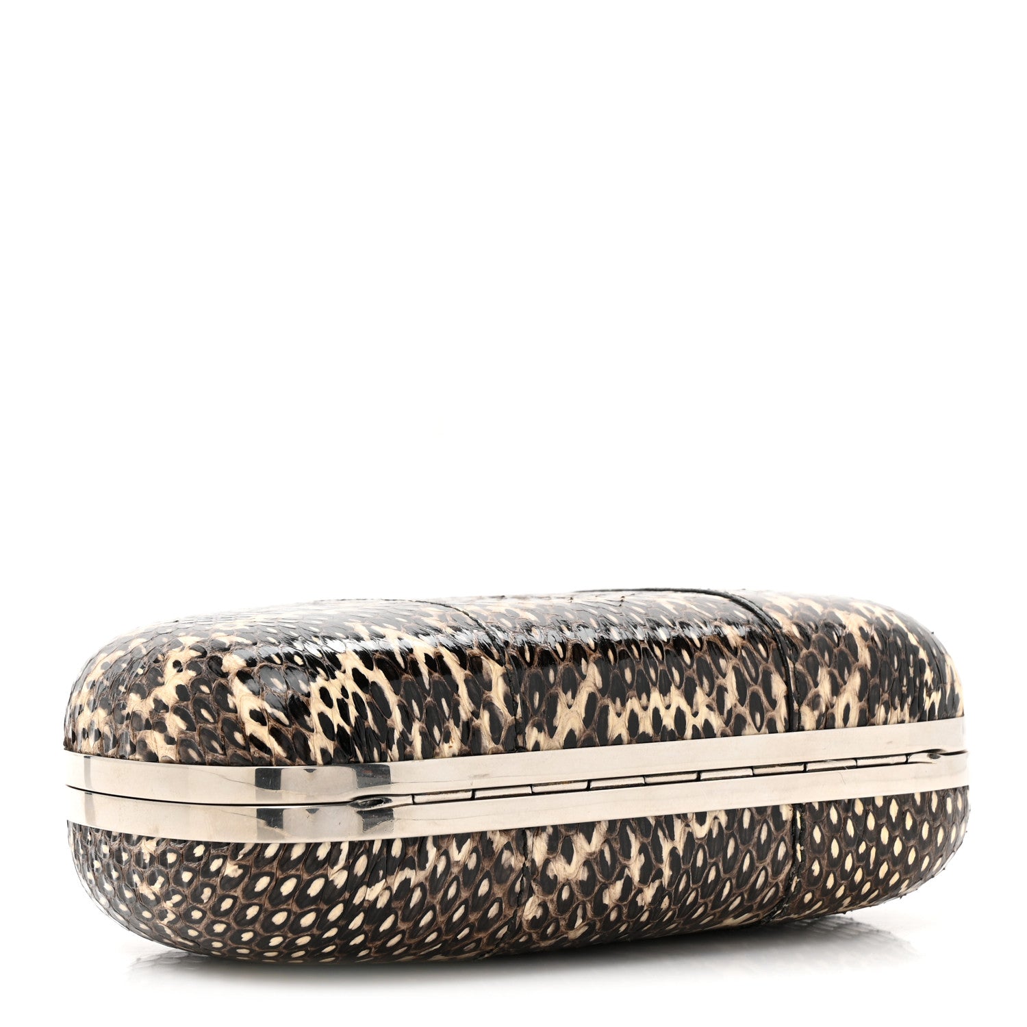Alexander McQueen Snakeskin Skull Box Clutch Brown 4 of 10